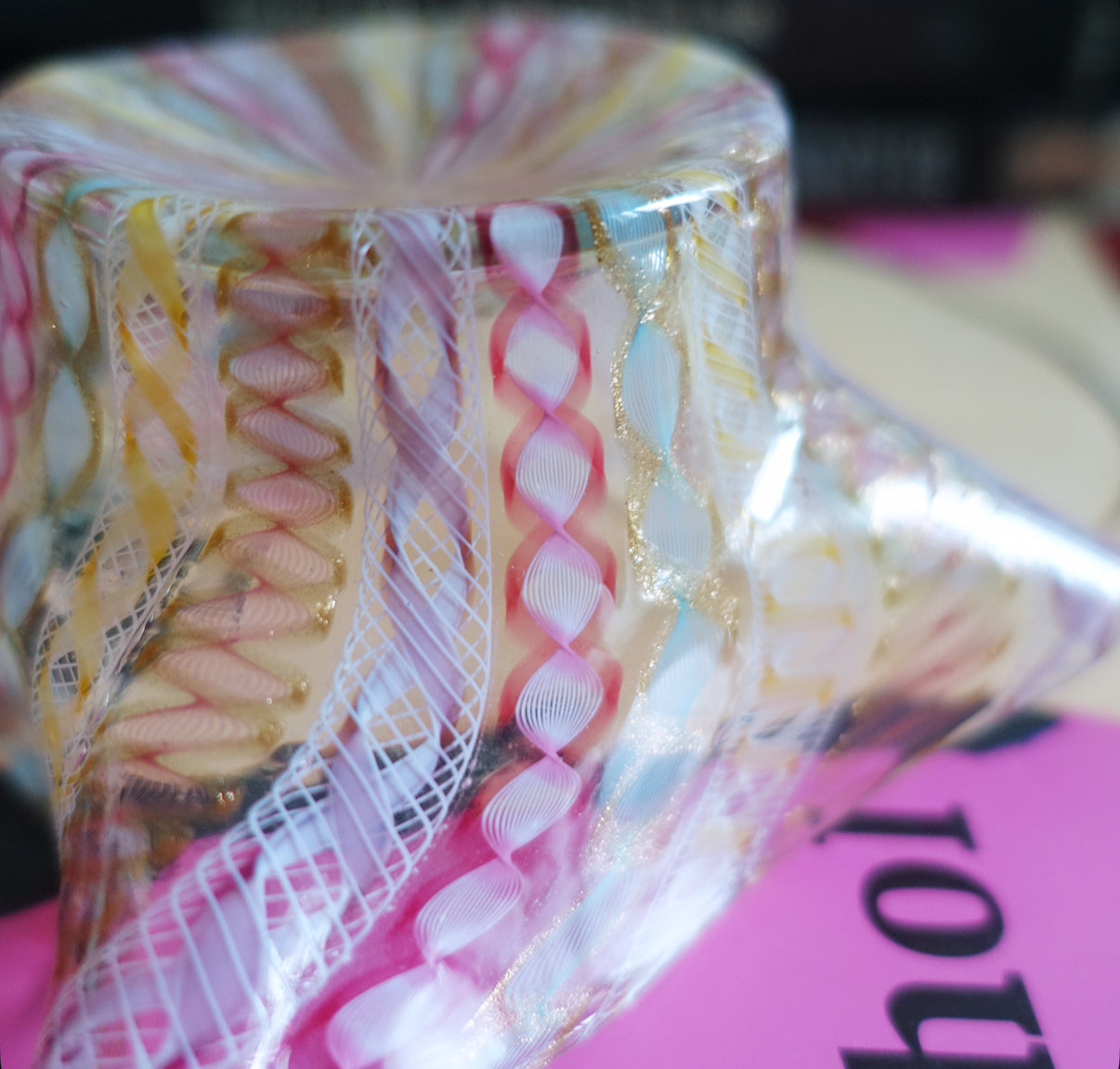 Pastel Zanfirico Murano glass bowl