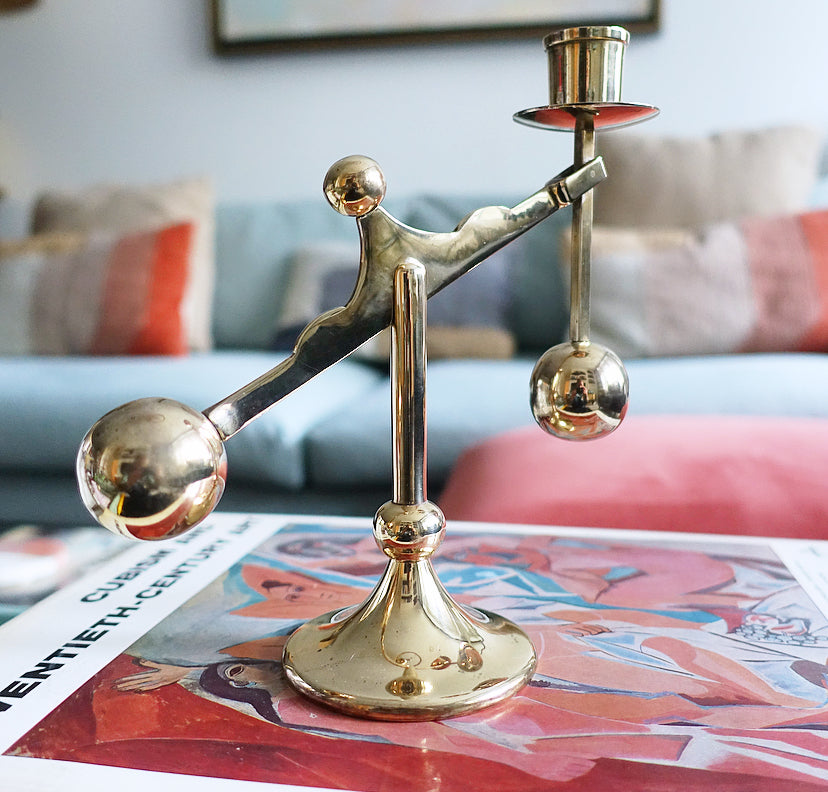 Swedish Scandia brass candle holder