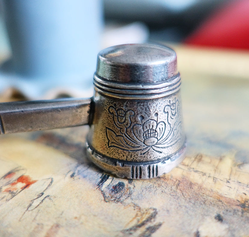 MCM Norwegian pewter candle snuffer