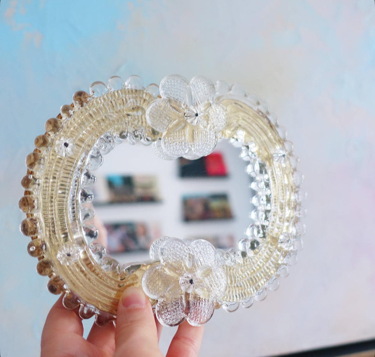 Murano glass vanity mirror