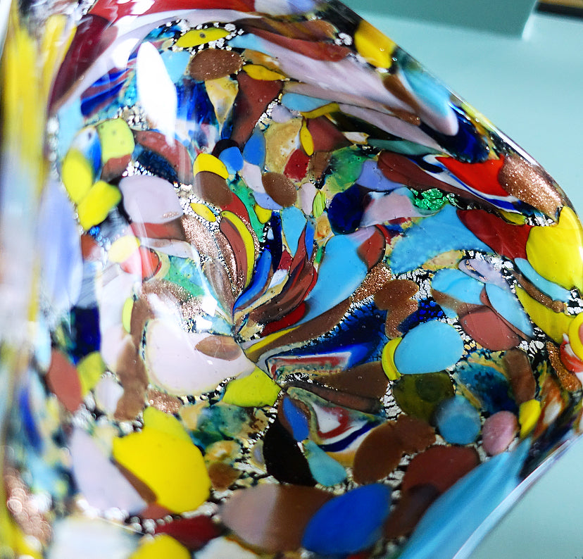 Triangular Bizantino Murano glass trinket dish