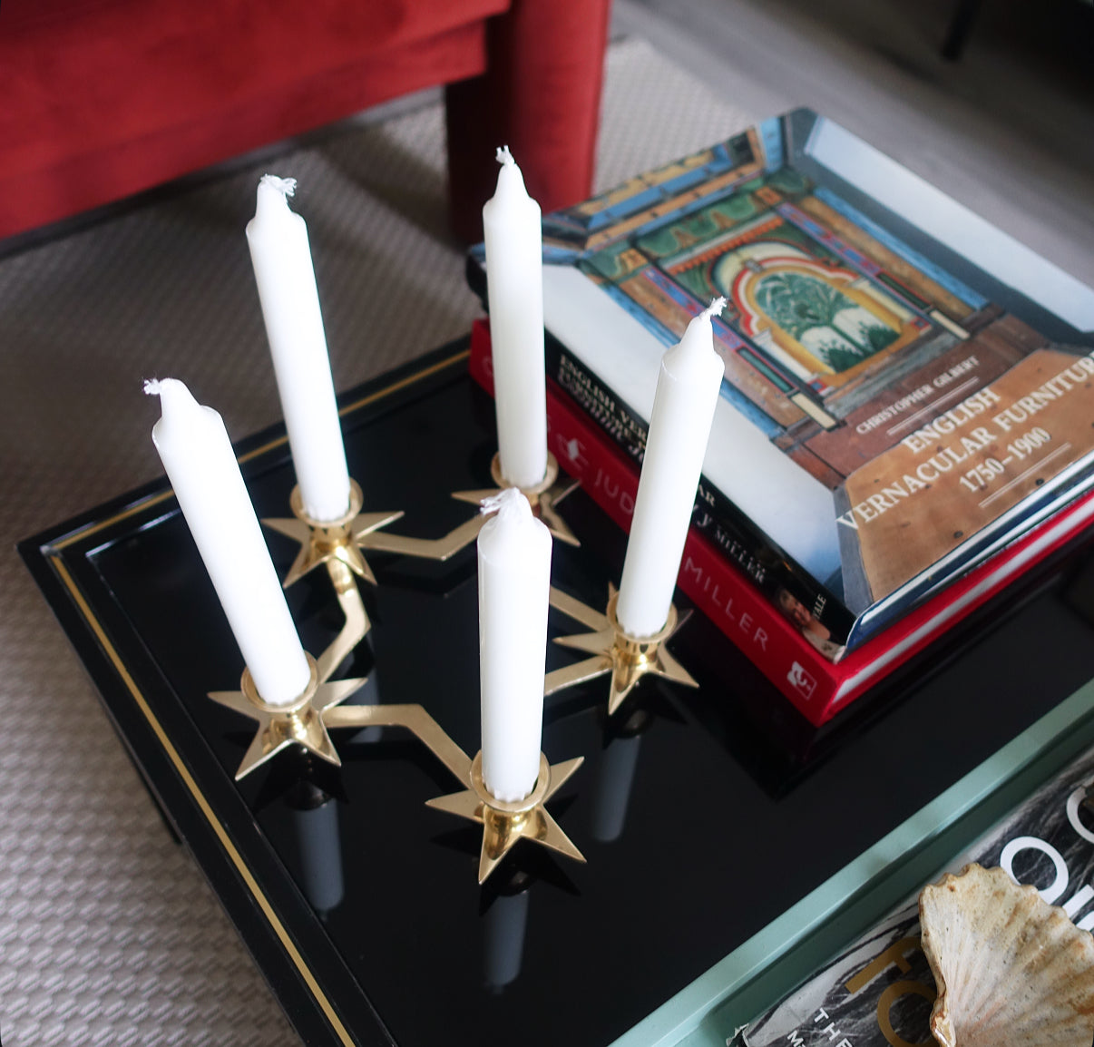 Brass star candle holder