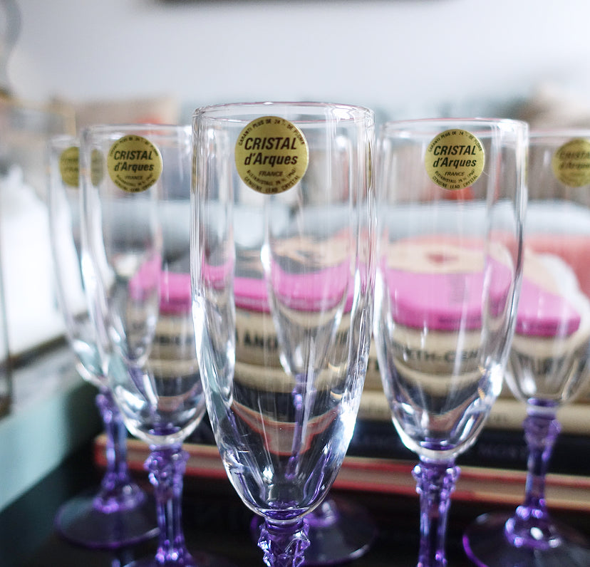 Set of six vintage champagne glasses