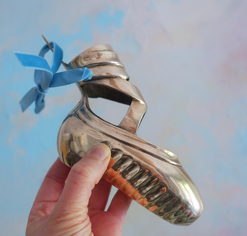 Rare brass ballet shoe