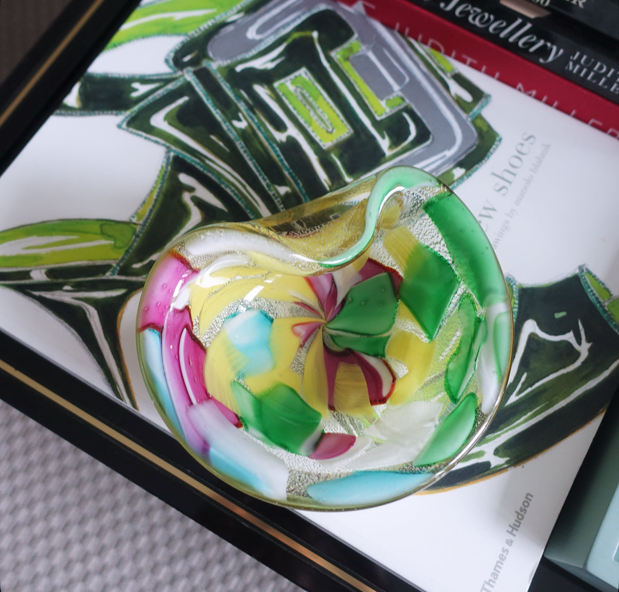 Block colour Bizantino Murano glass dish