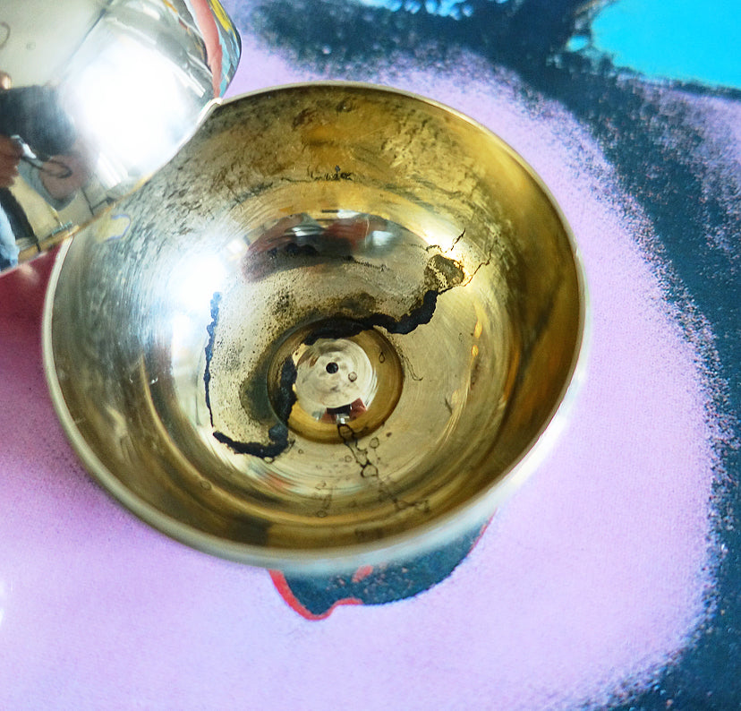 Brass apple & pear trinket pot set
