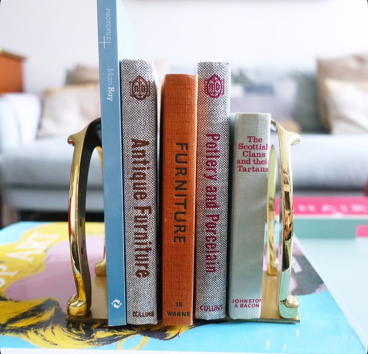 Brass horseshoe bookends