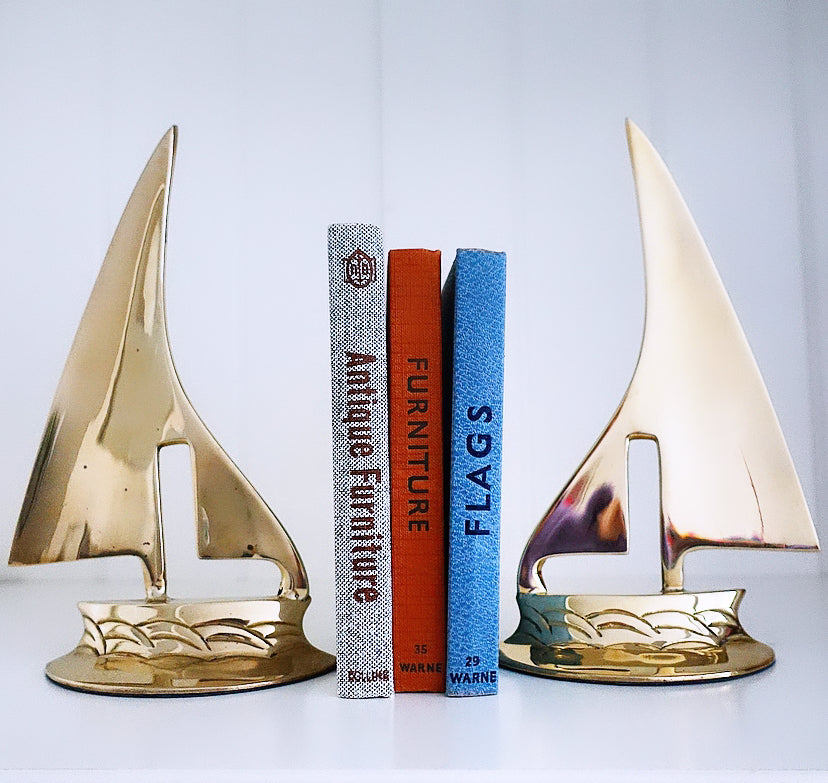 Pair of brass yacht bookends