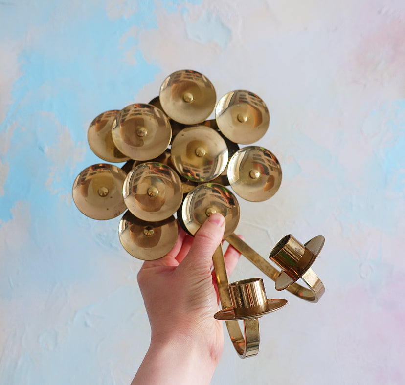 Pair of Swedish brass candle sconces