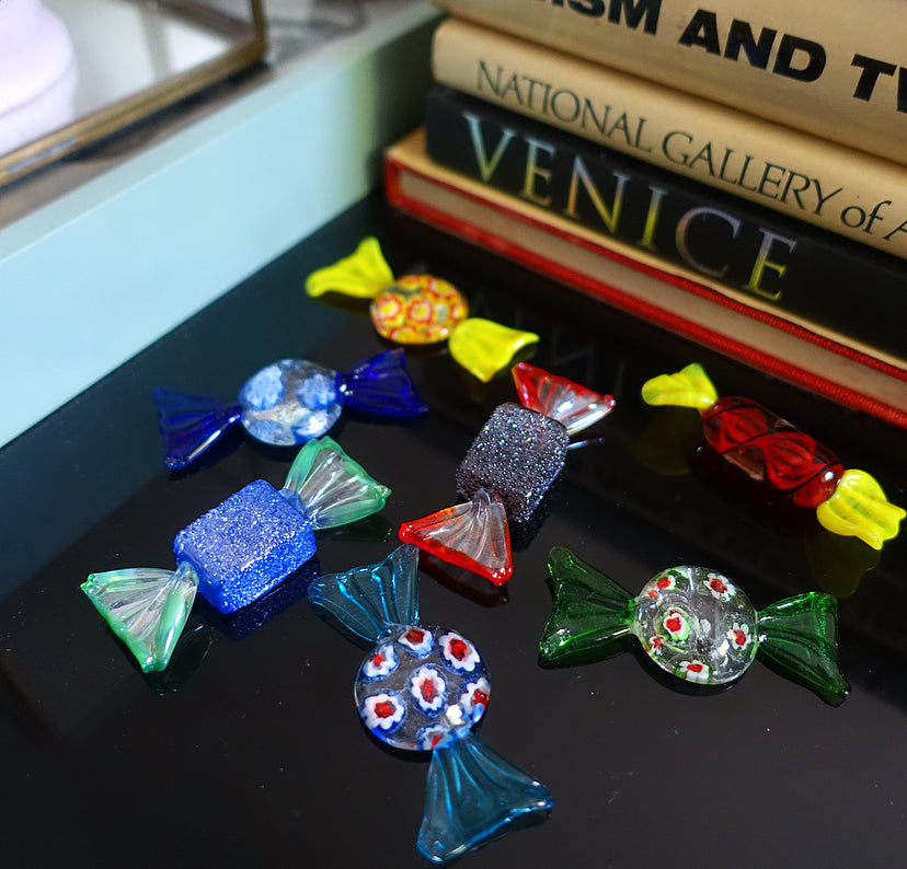 Set of Seven art glass sweets