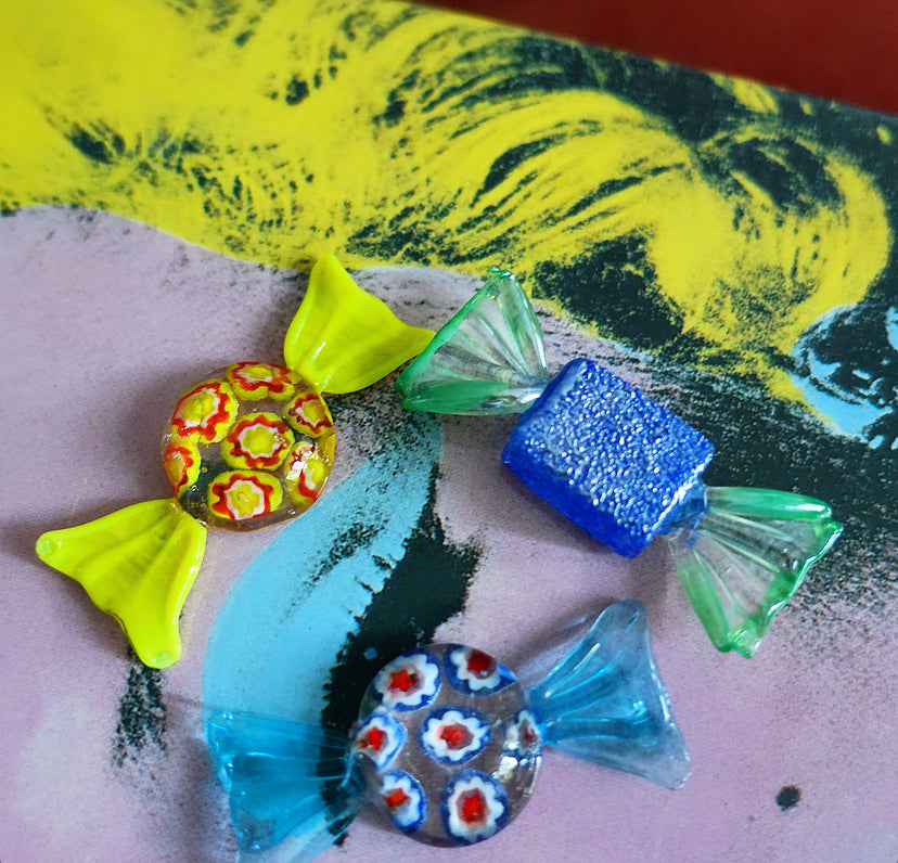 Set of Seven art glass sweets