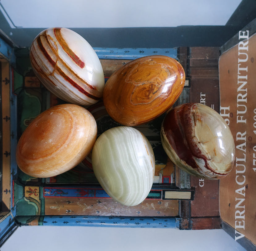 Set of five large stone eggs (Set 2)