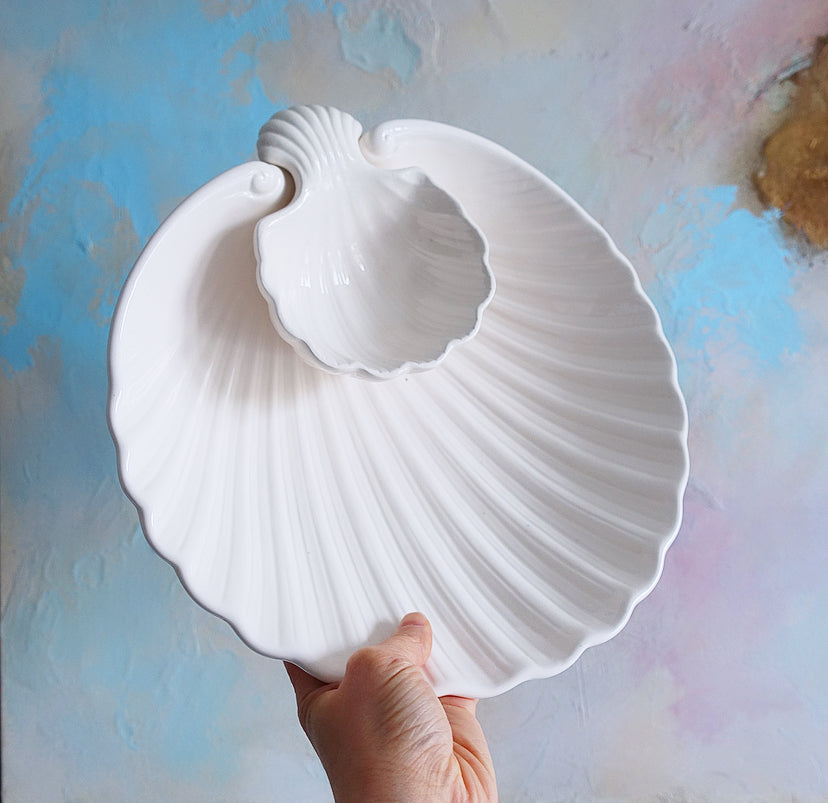 Fitz & Floyd shell chip & dip bowl
