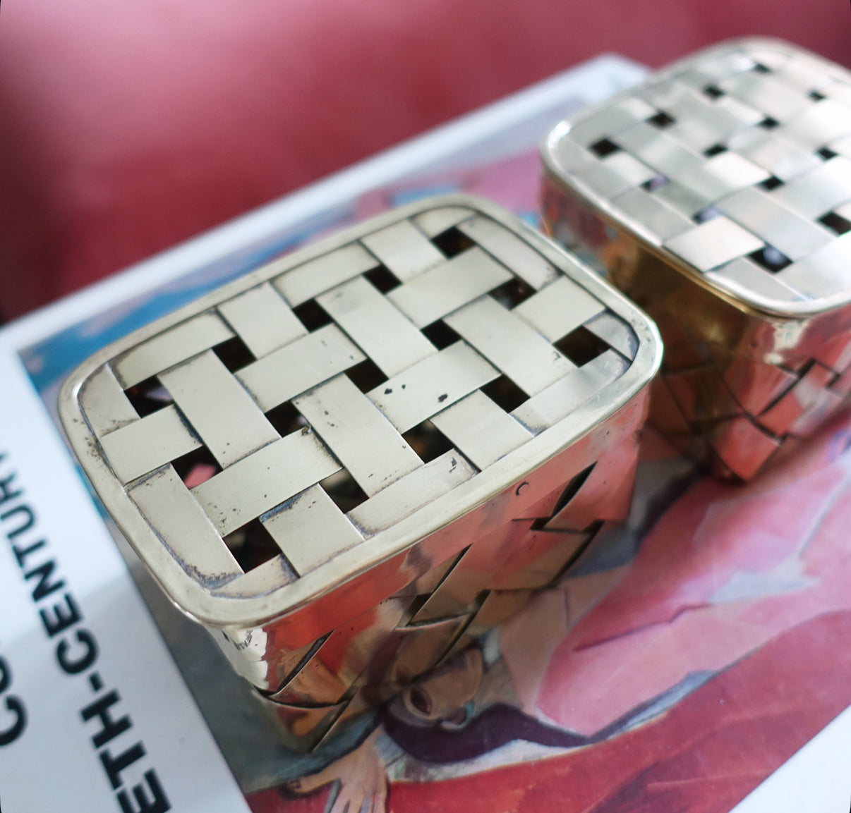 Decorative Woven brass box set