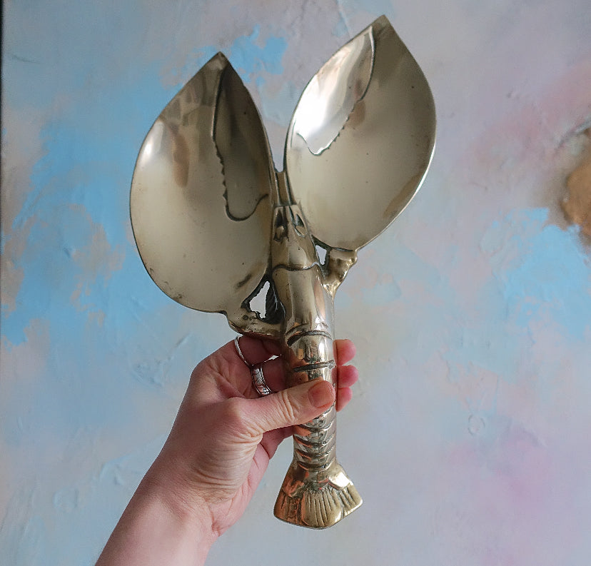 Large brass lobster trinket dish