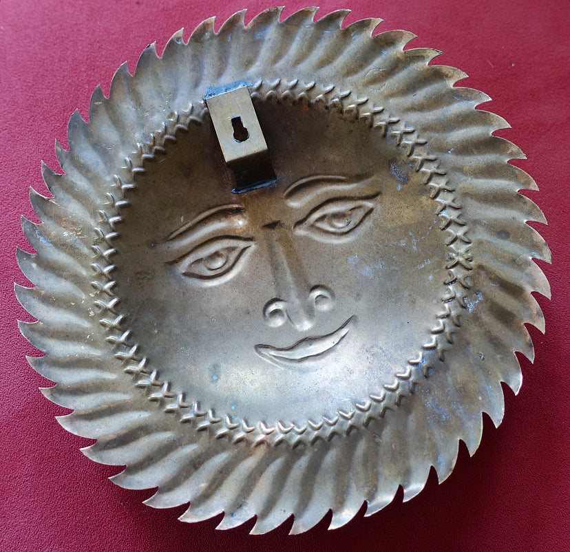 Brass sun wall plaque
