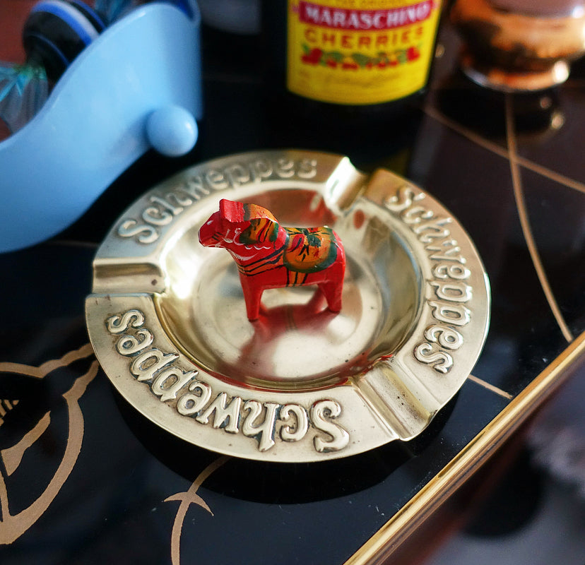 Brass Schweppes ashtray