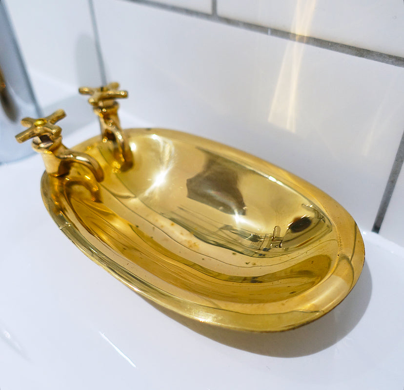 Brass bath soap dish