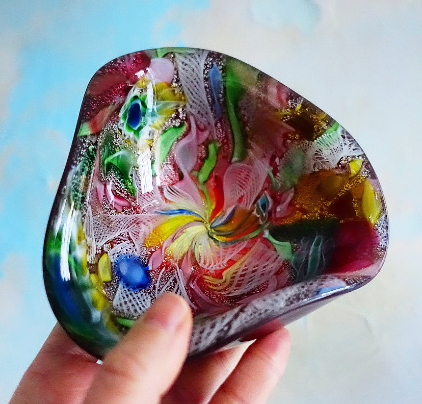 Bizantino Triangular Murano glass trinket dish