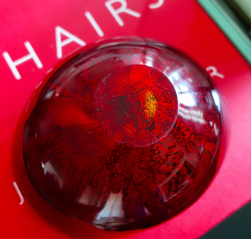 Large red oval Bizantino Murano glass trinket dish