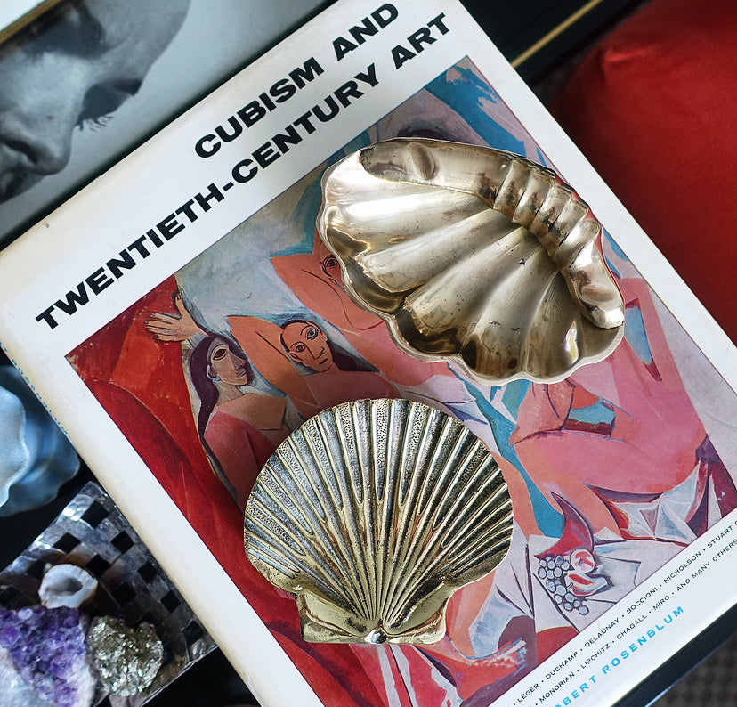 Small brass scallop shell dish