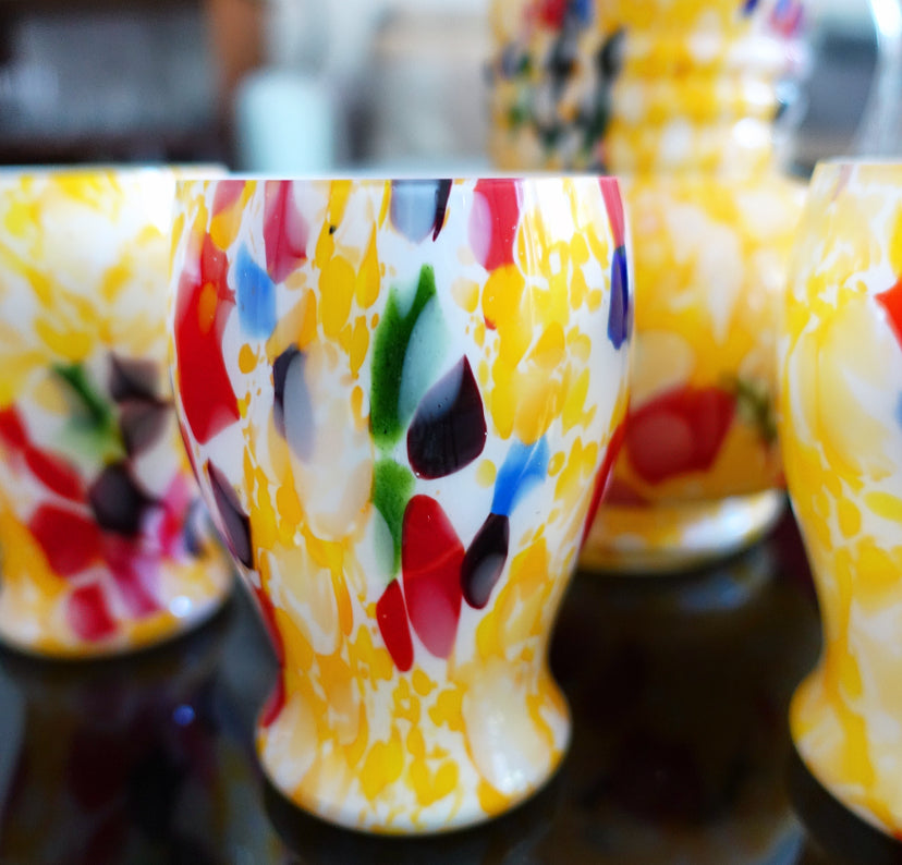 Splatter glass jug & glasses set