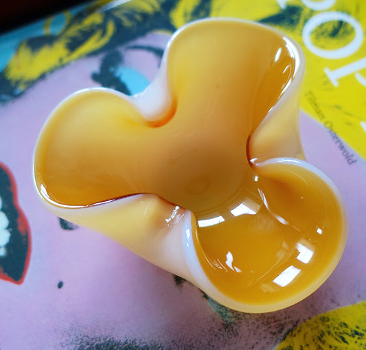 Butterscotch Murano glass trinket dish