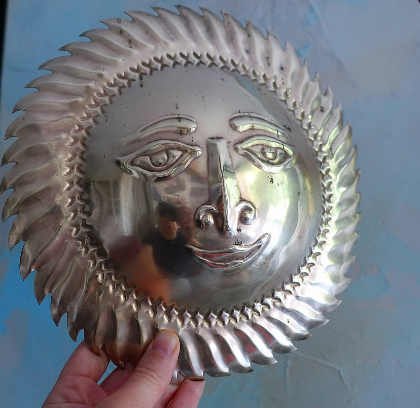 Brass sun wall plaque