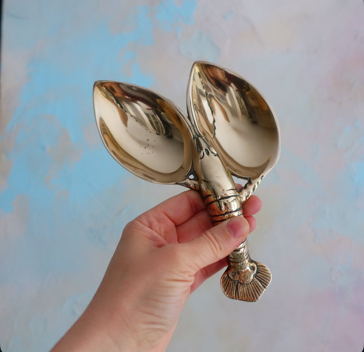 Brass lobster trinket dish