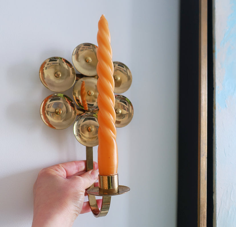 Pair of Swedish brass candle sconces