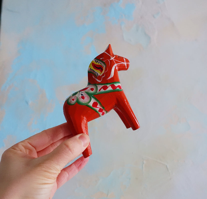 Vintage 4 inch Swedish Dala horse