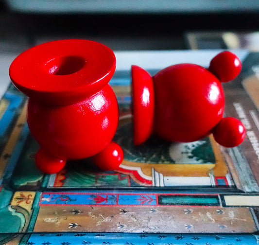 Pair of Swedish Folk art candle holders