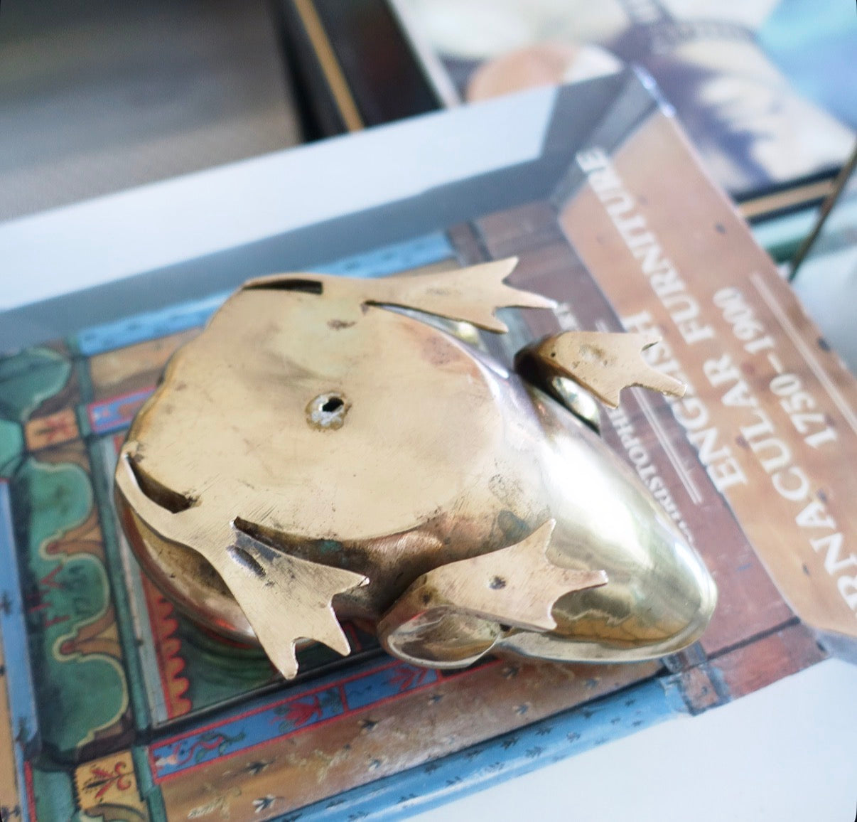 Vintage brass frog