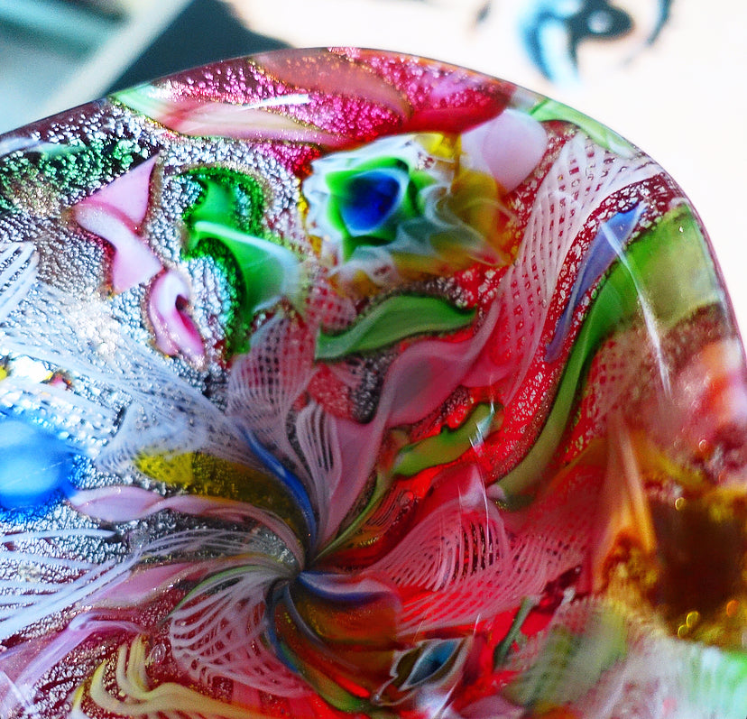 Bizantino Triangular Murano glass trinket dish