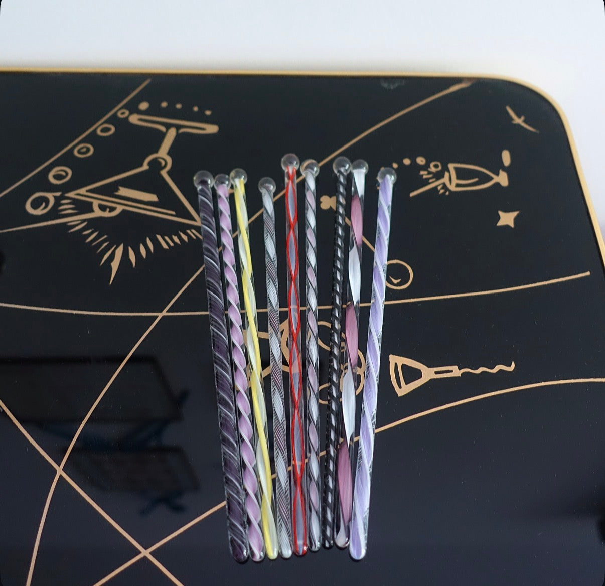 Mid-Century Murano glass swizzle stick set