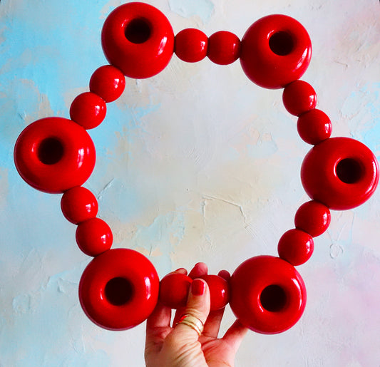 Swedish bobbin centrepiece candle holder