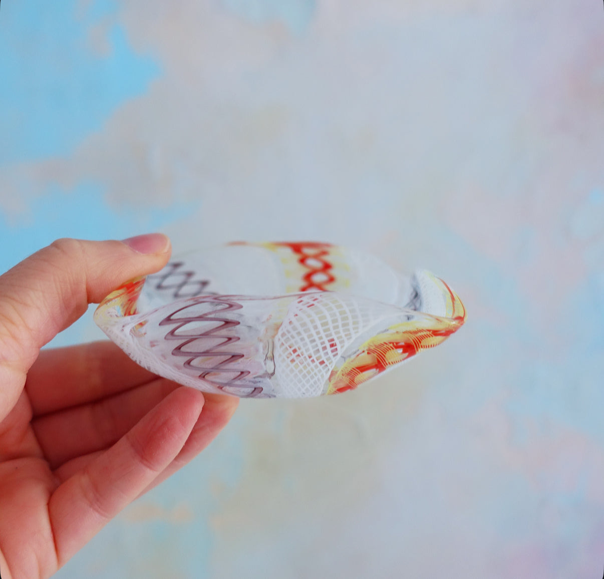 Zanfirico Murano glass trinket dish