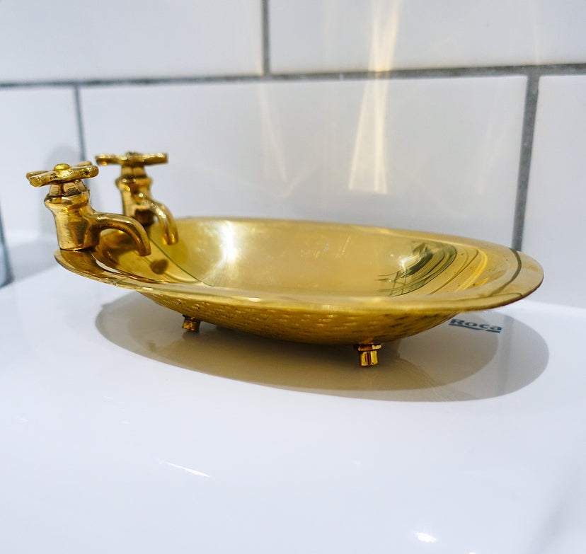 Brass bath soap dish