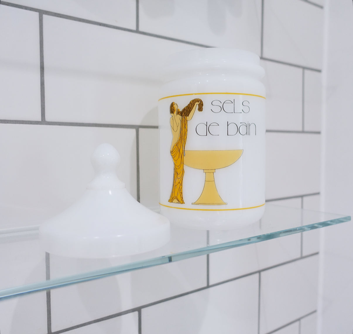 Opaline bath salts jar