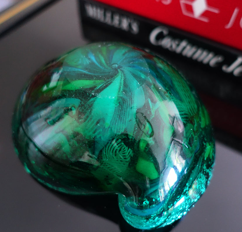 Green Bizantino Murano glass trinket dish