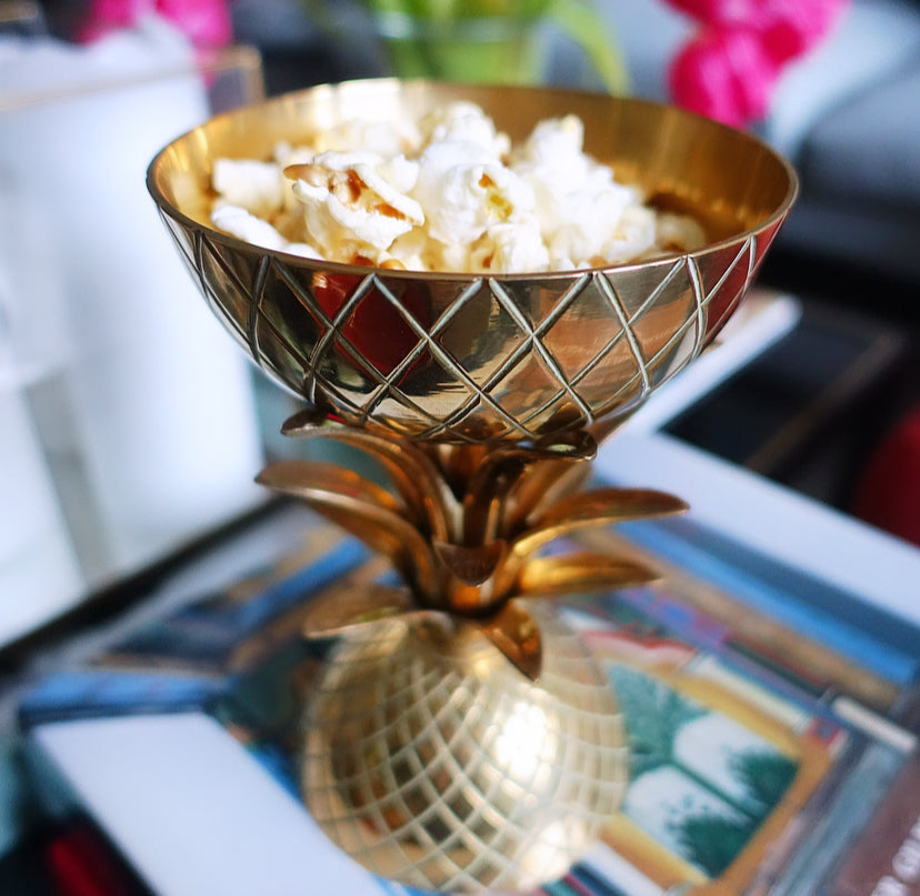 Hollywood Regency brass pineapple bowl
