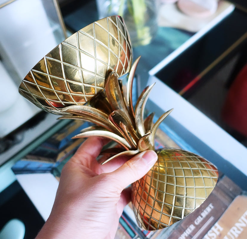 Hollywood Regency brass pineapple bowl