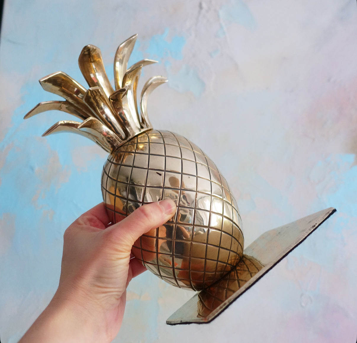 Pair of brass pineapple bookends