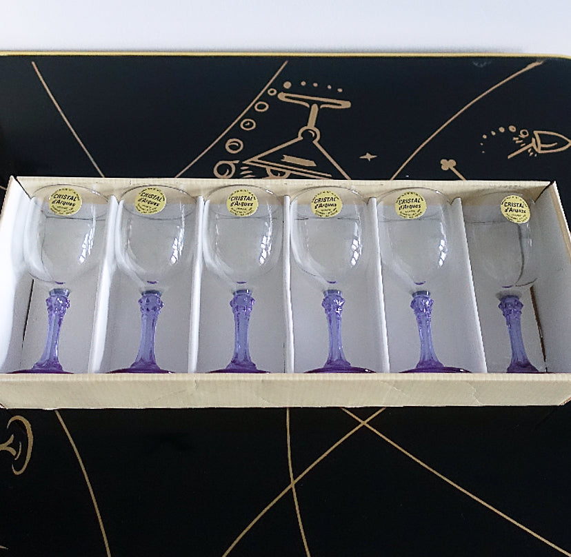 Set of six vintage liqueur glasses
