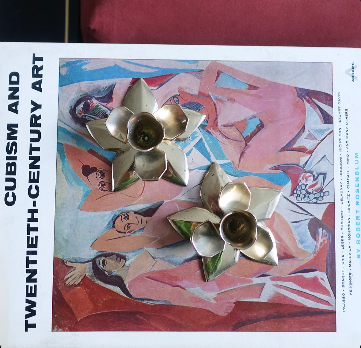 Brass flower candle holders