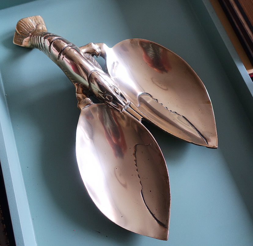 Large brass lobster trinket dish