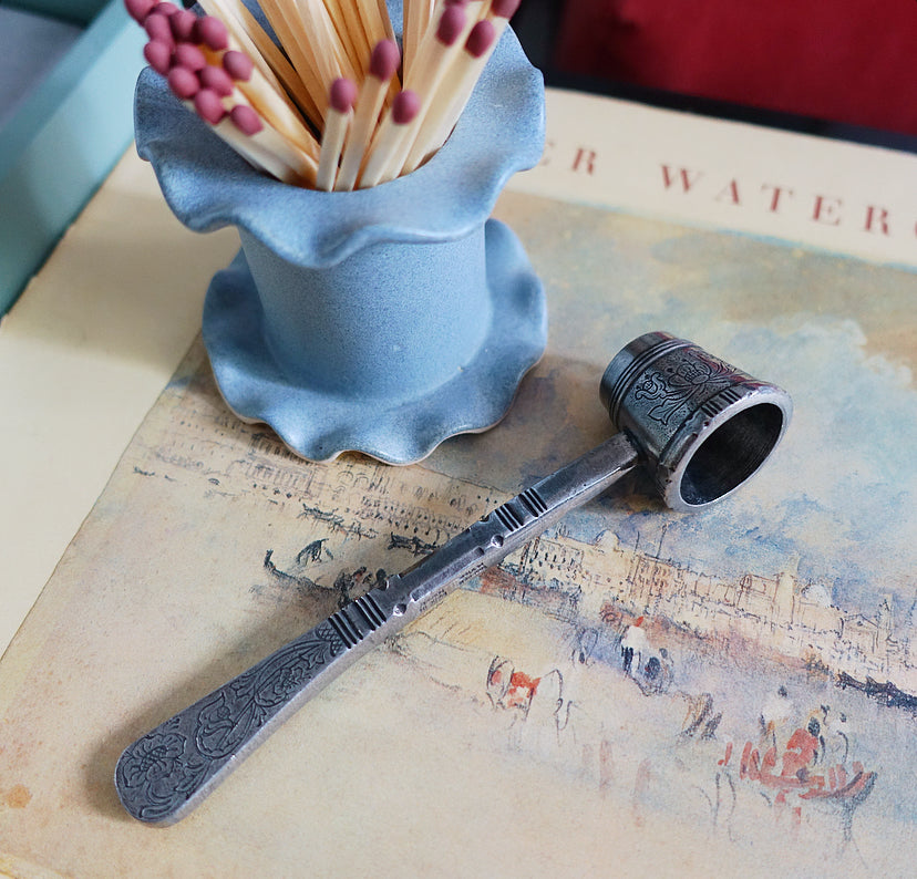 MCM Norwegian pewter candle snuffer