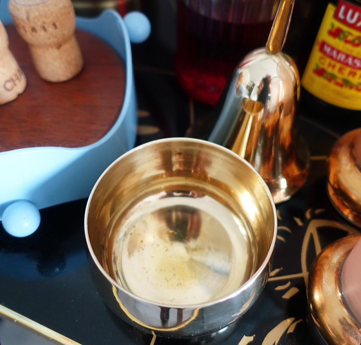 Brass pear trinket pot