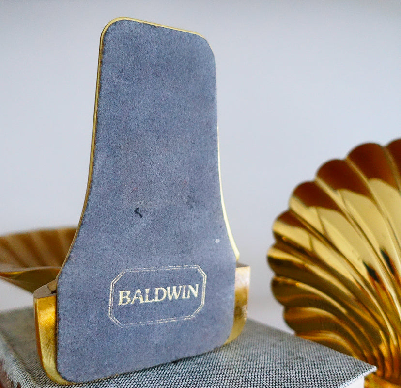 Pair of Hollywood Regency brass shell bookends