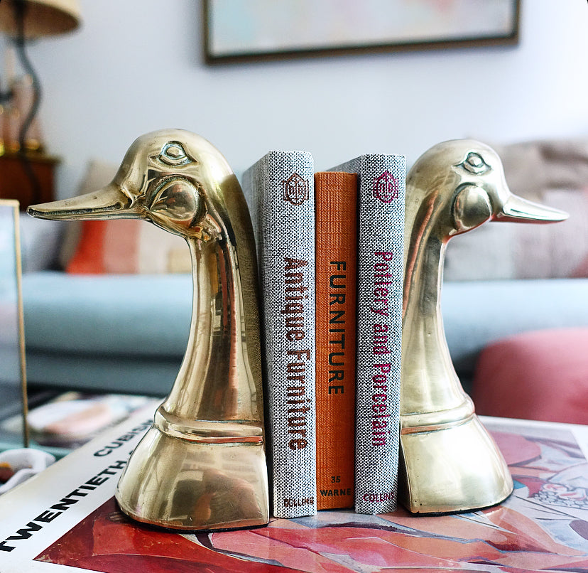 MCM brass duck bookends